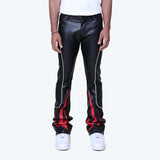 Lazy Stacked Chaos Vegan Leather Pants - Red