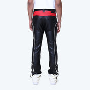 Lazy Stacked Chaos Vegan Leather Pants - Red