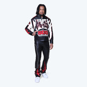 Lazy Stacked Chaos Vegan Leather Pants - Red