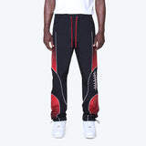 Straight Republic Colorblock Windbreaker Pants - Red