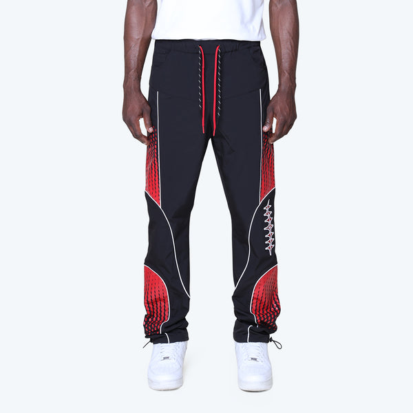 Straight Republic Colorblock Windbreaker Pants - Red