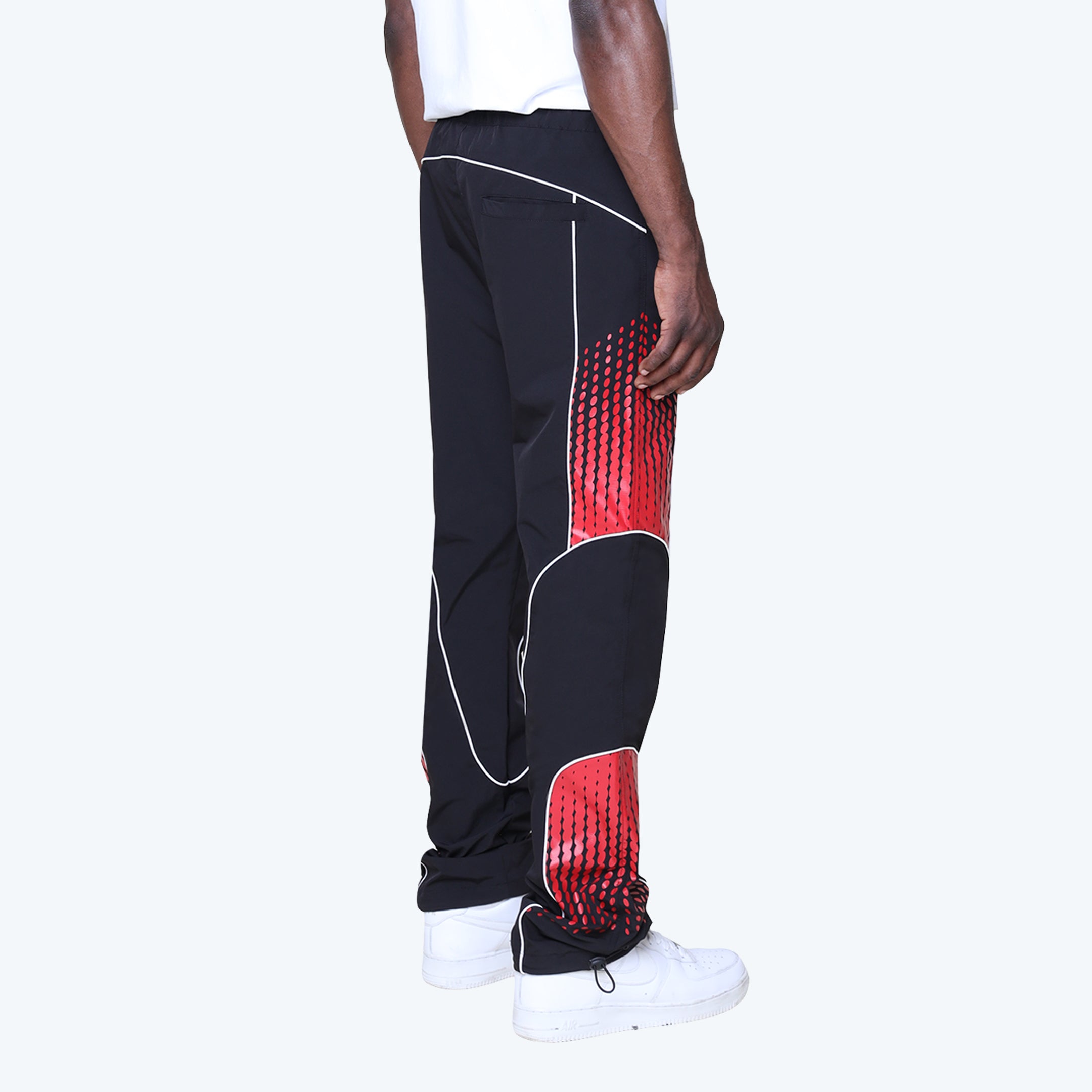 Straight Republic Colorblock Windbreaker Pants - Red