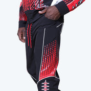 Straight Republic Colorblock Windbreaker Pants - Red