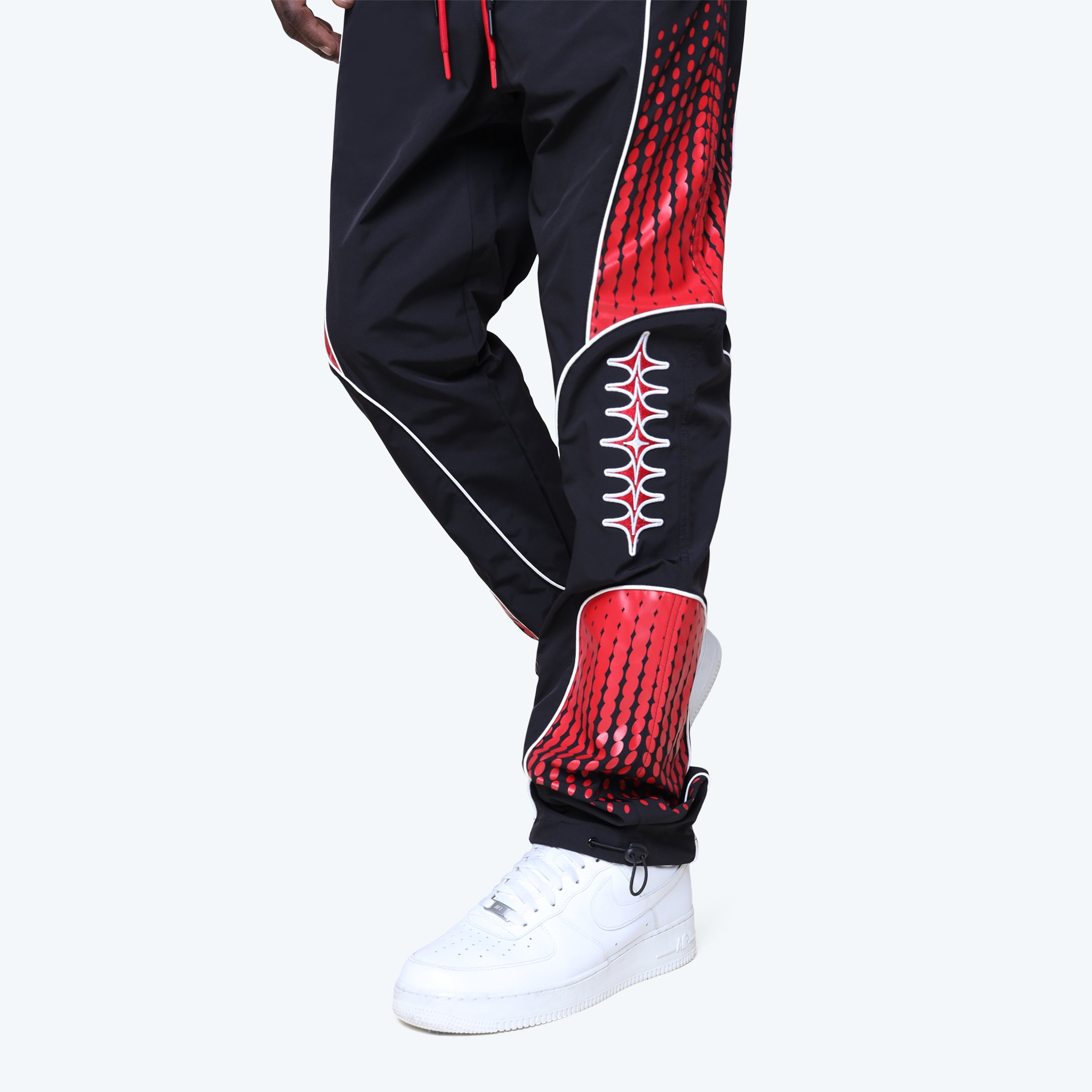 Straight Republic Colorblock Windbreaker Pants - Red