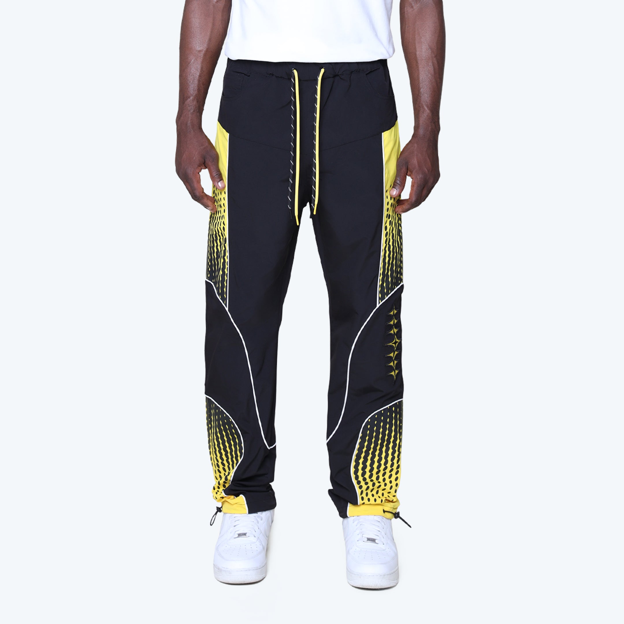 Straight Republic Colorblock Windbreaker Pants - Yellow
