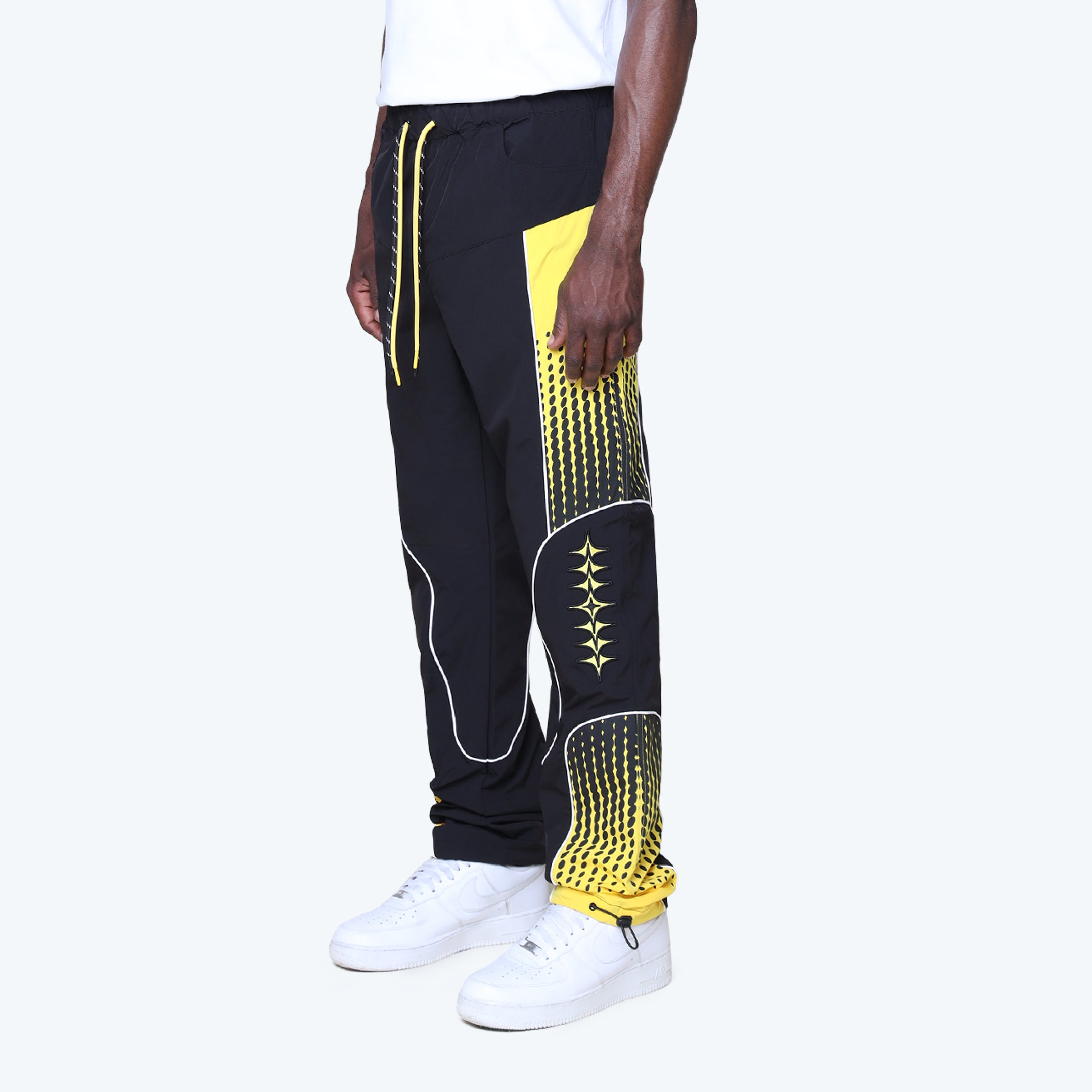 Straight Republic Colorblock Windbreaker Pants - Yellow