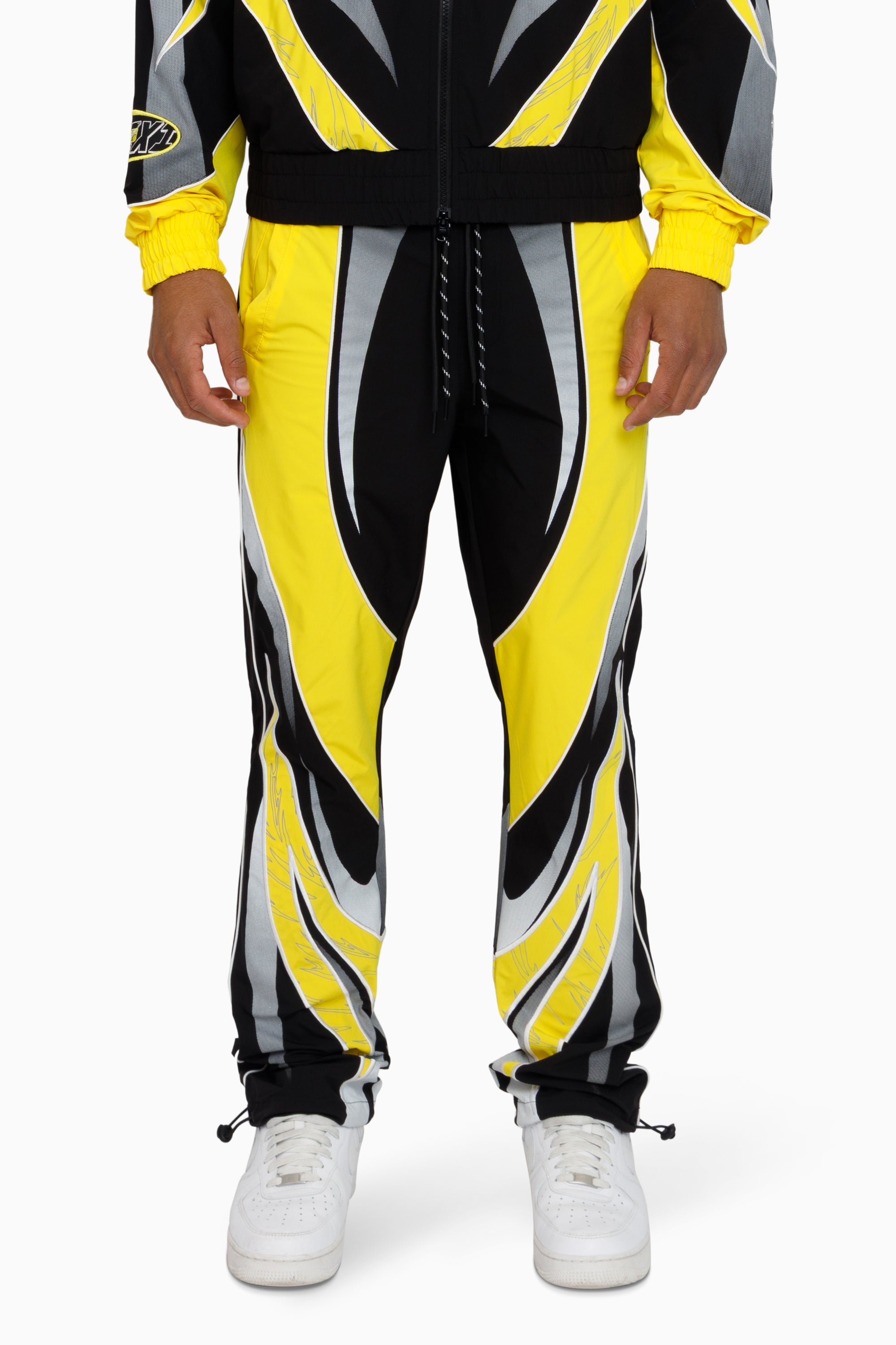 Rising Colorblock Windbreaker Pants - Cyber Yellow