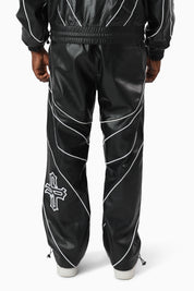 Gothic Pleather Track Pants - Black