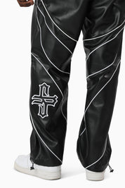 Gothic Pleather Track Pants - Black