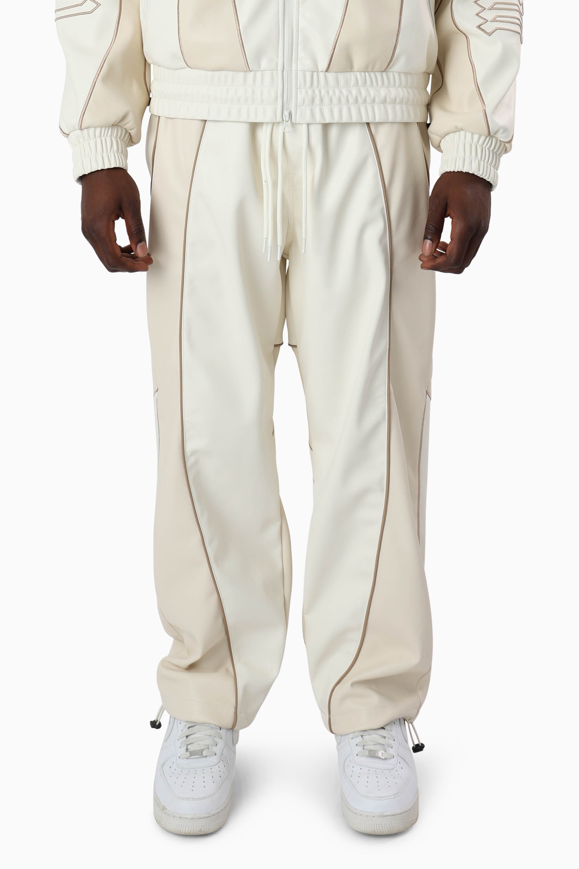 Gothic Pleather Track Pants - Off White