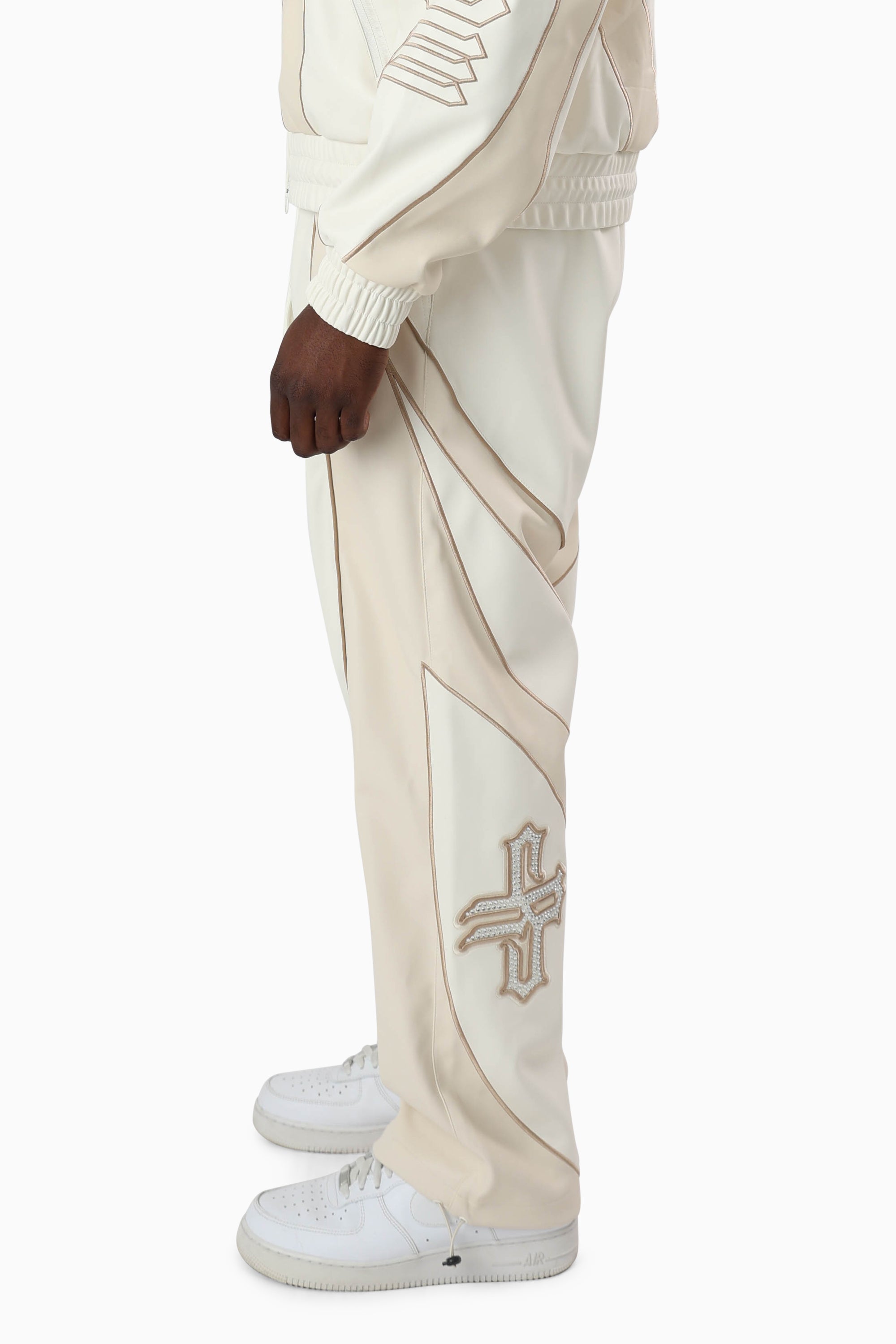 Gothic Pleather Track Pants - Off White