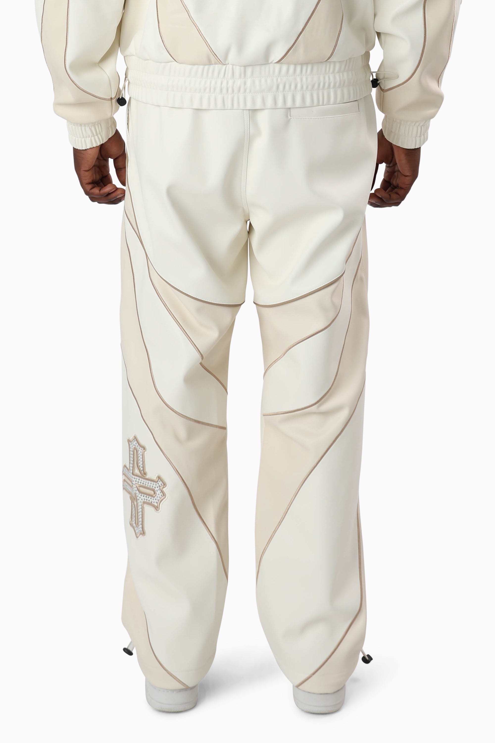 Gothic Pleather Track Pants - Off White