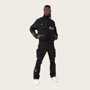 Stacked Utility Windbreaker Pants - Black