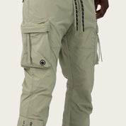 Stacked Utility Windbreaker Pants - Oil Green