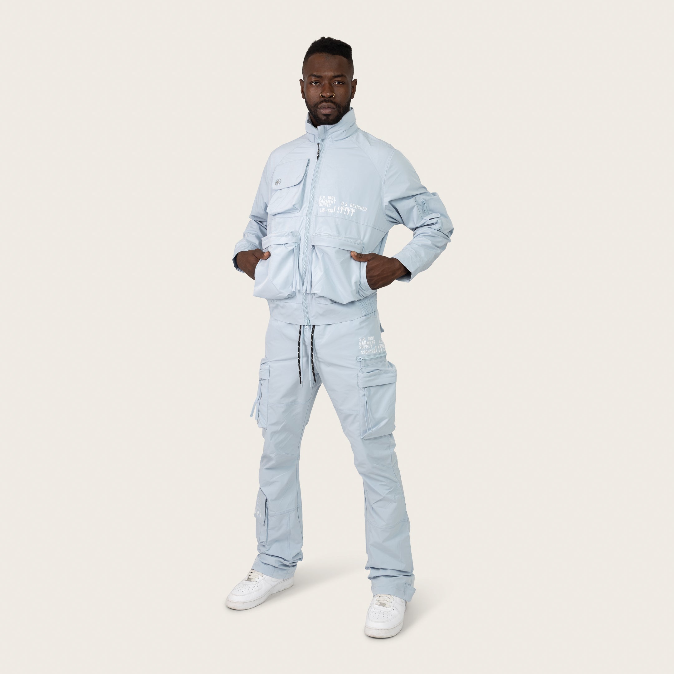 Stacked Utility Windbreaker Pants - Skyway