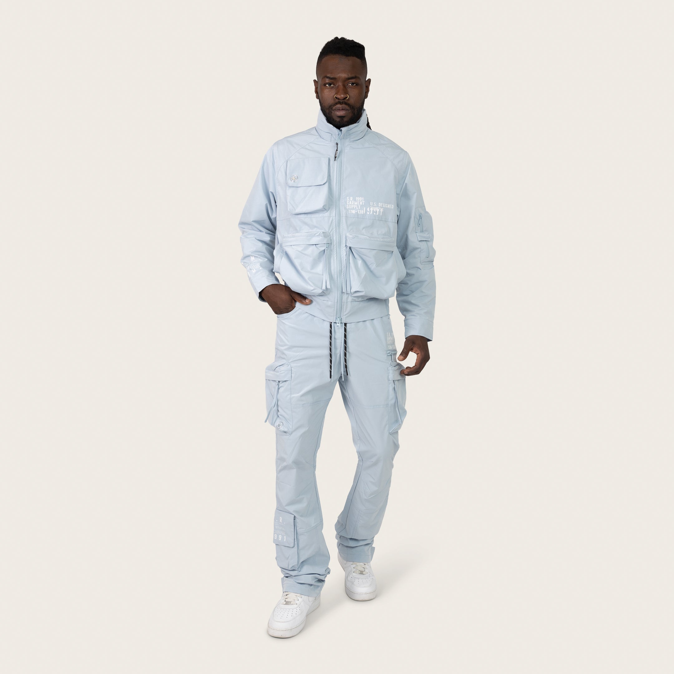 Stacked Utility Windbreaker Pants - Skyway