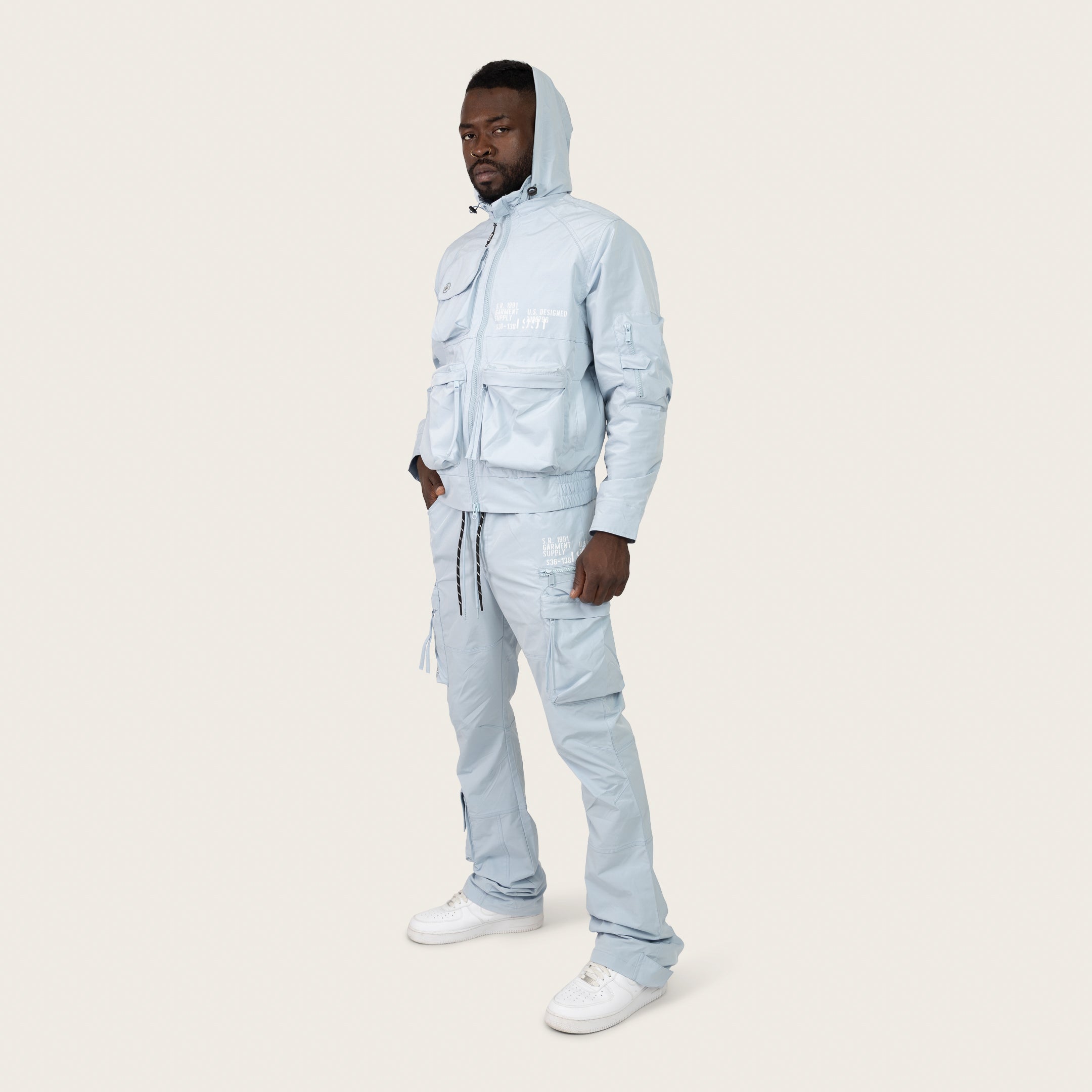 Stacked Utility Windbreaker Pants - Skyway