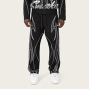 Straight Gear Shift Windbreaker Pants - Black