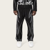 Straight Gear Shift Windbreaker Pants - Black