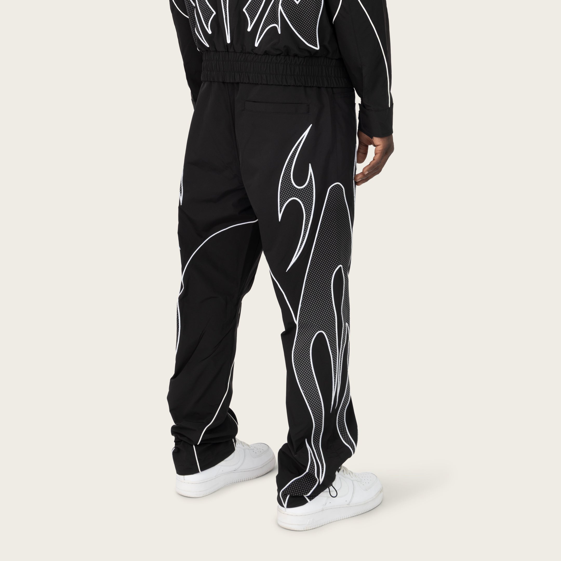 Straight Gear Shift Windbreaker Pants - Black