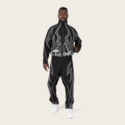 Straight Gear Shift Windbreaker Pants - Black