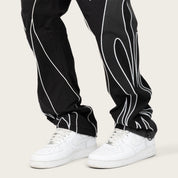 Straight Gear Shift Windbreaker Pants - Black