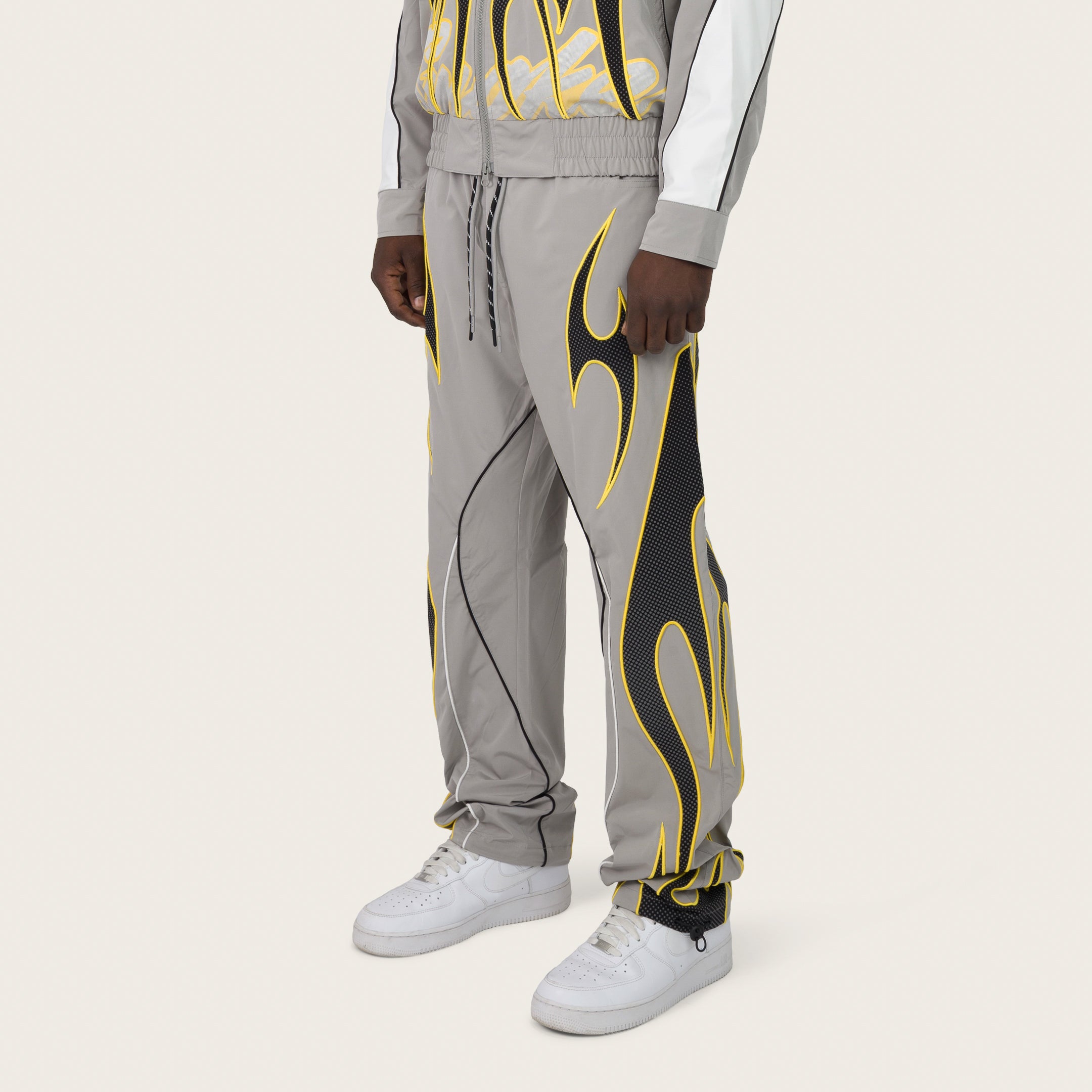 Straight Gear Shift Windbreaker Pants - Light Grey