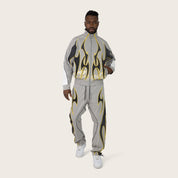 Straight Gear Shift Windbreaker Pants - Light Grey