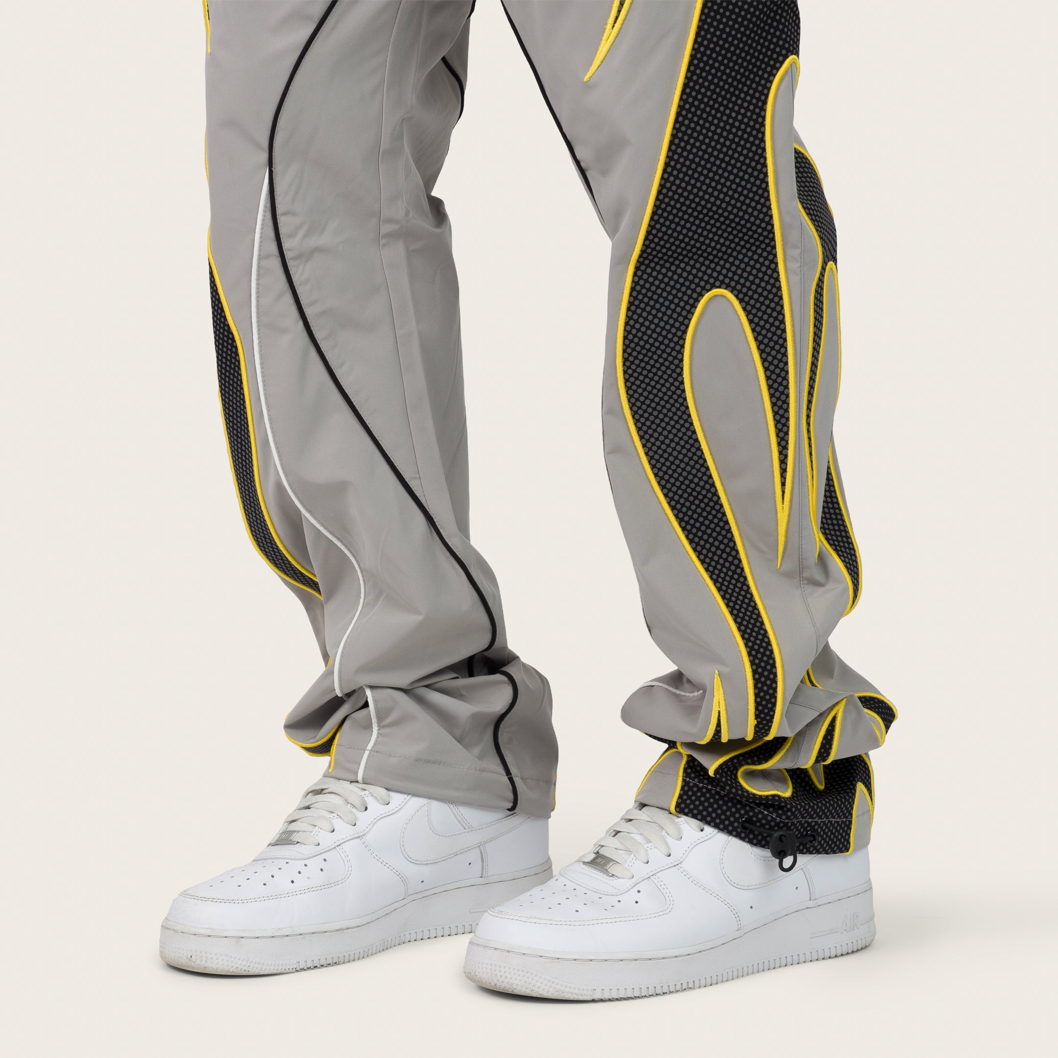 Straight Gear Shift Windbreaker Pants - Light Grey