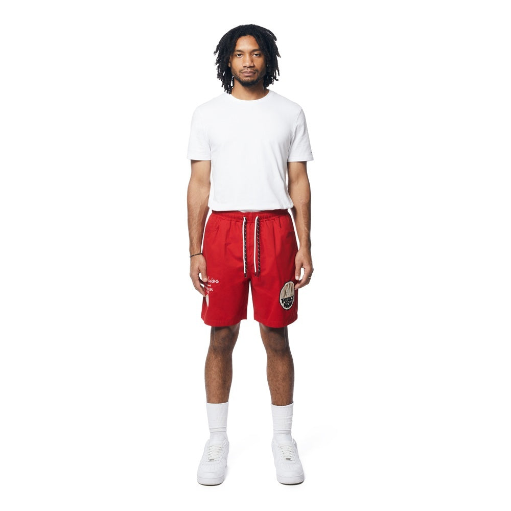 Smoke Rise Fashion Military Windbreaker Shorts - Red