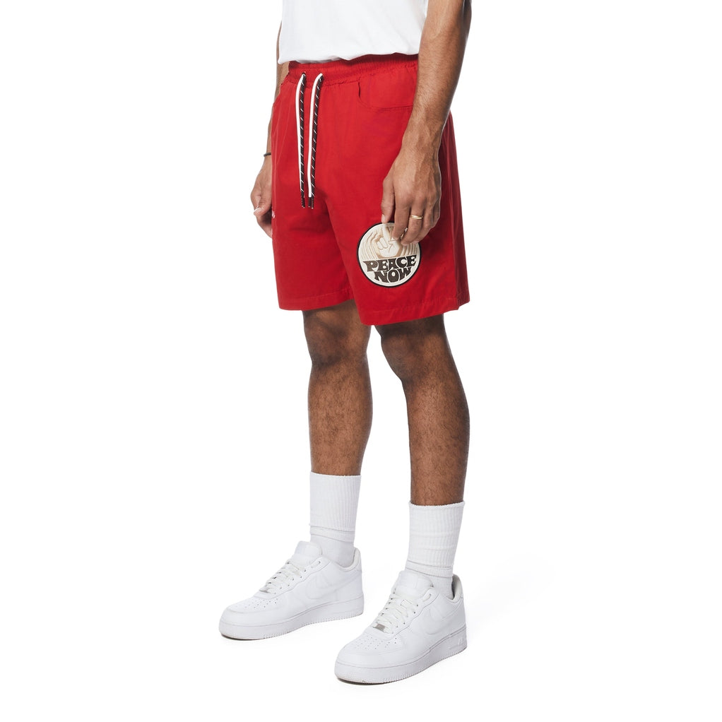 Smoke Rise Fashion Military Windbreaker Shorts - Red