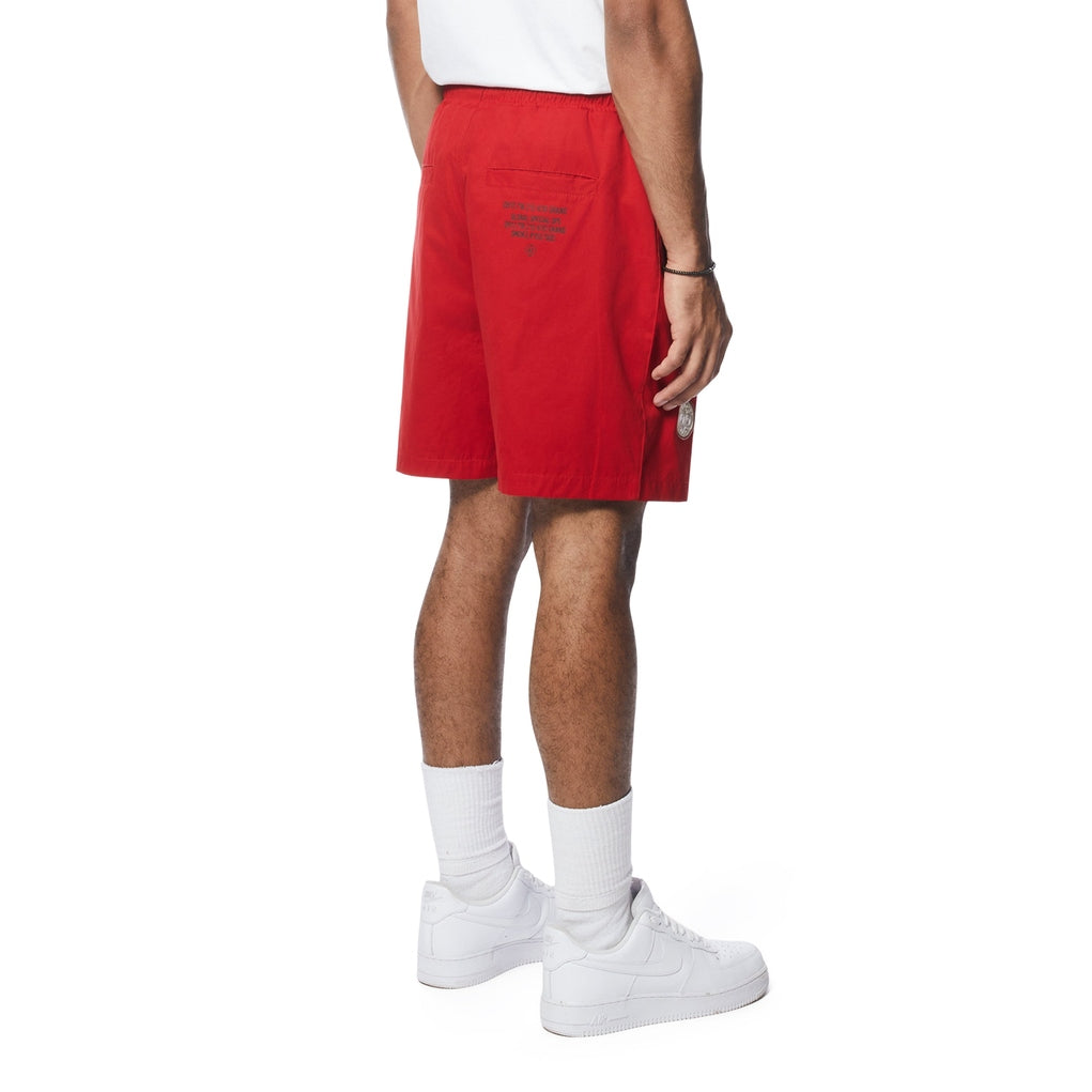 Smoke Rise Fashion Military Windbreaker Shorts - Red