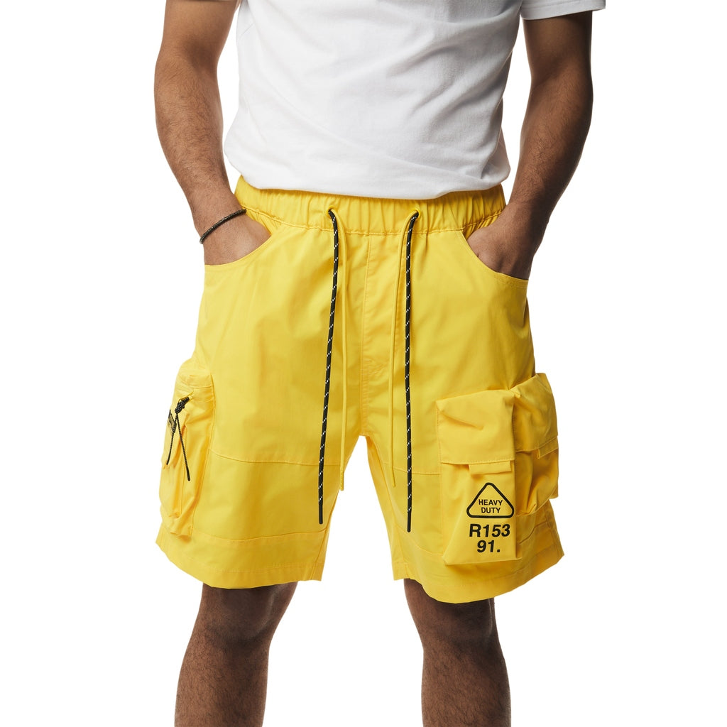 Smoke Rise Utility Windbreaker Cargo Shorts - Canary