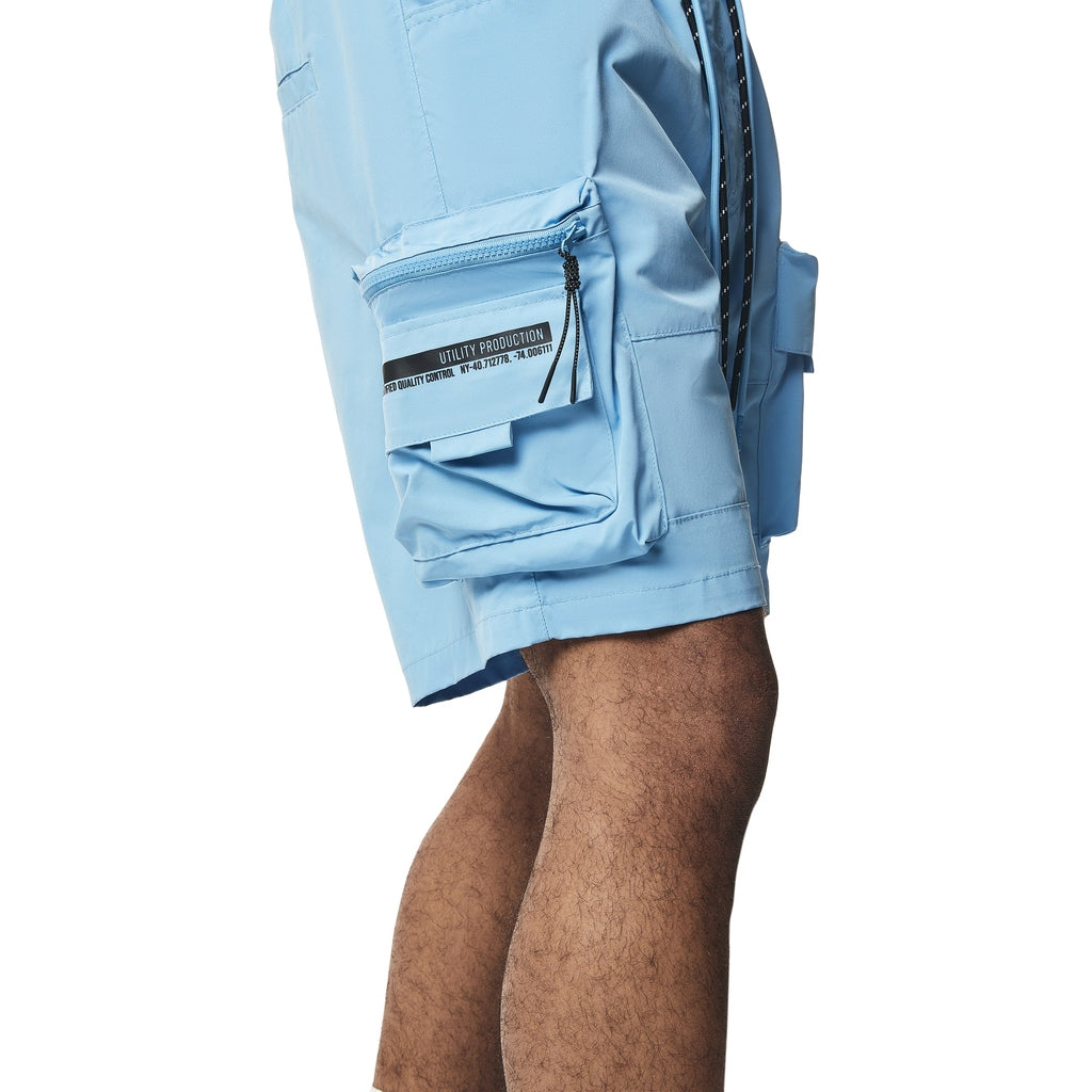 Smoke Rise Utility Windbreaker Cargo Shorts - Carolina Blue