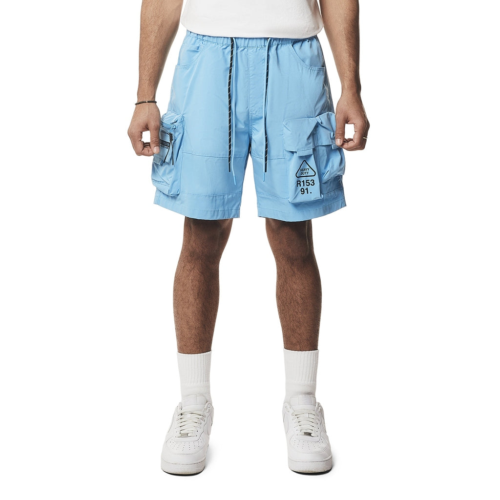 Smoke Rise Utility Windbreaker Cargo Shorts - Carolina Blue