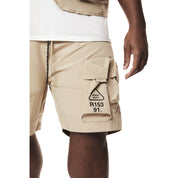 Smoke Rise Big and Tall Big and Tall - Utility Windbreaker Cargo Shorts - Khaki