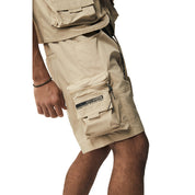 Smoke Rise Utility Windbreaker Cargo Shorts - Khaki