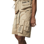 Smoke Rise Utility Windbreaker Cargo Shorts - Khaki