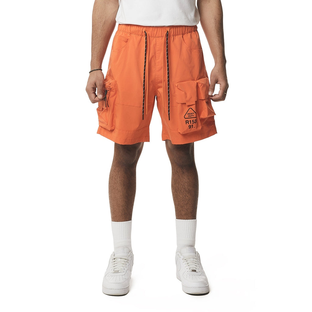 Smoke Rise Utility Windbreaker Cargo Shorts - Orange