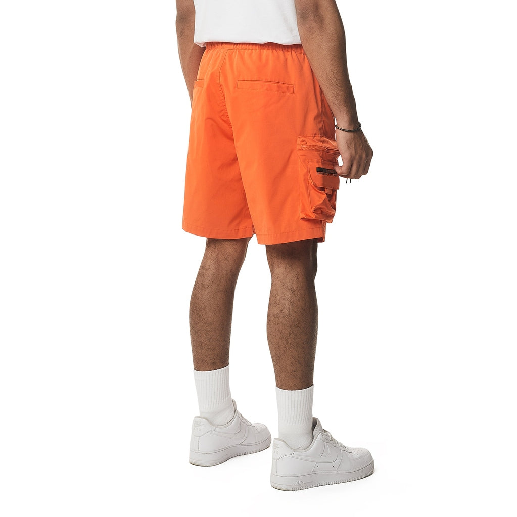 Smoke Rise Utility Windbreaker Cargo Shorts - Orange