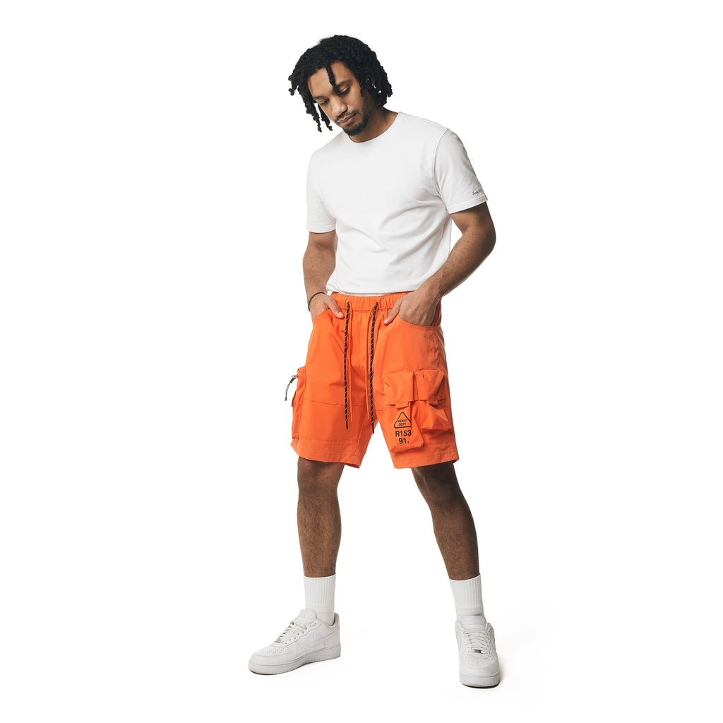 Smoke Rise Utility Windbreaker Cargo Shorts - Orange