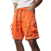 Smoke Rise Utility Windbreaker Cargo Shorts - Orange