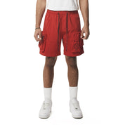 Smoke Rise Utility Windbreaker Cargo Shorts - Red