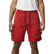 Smoke Rise Utility Windbreaker Cargo Shorts - Red