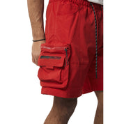 Smoke Rise Utility Windbreaker Cargo Shorts - Red