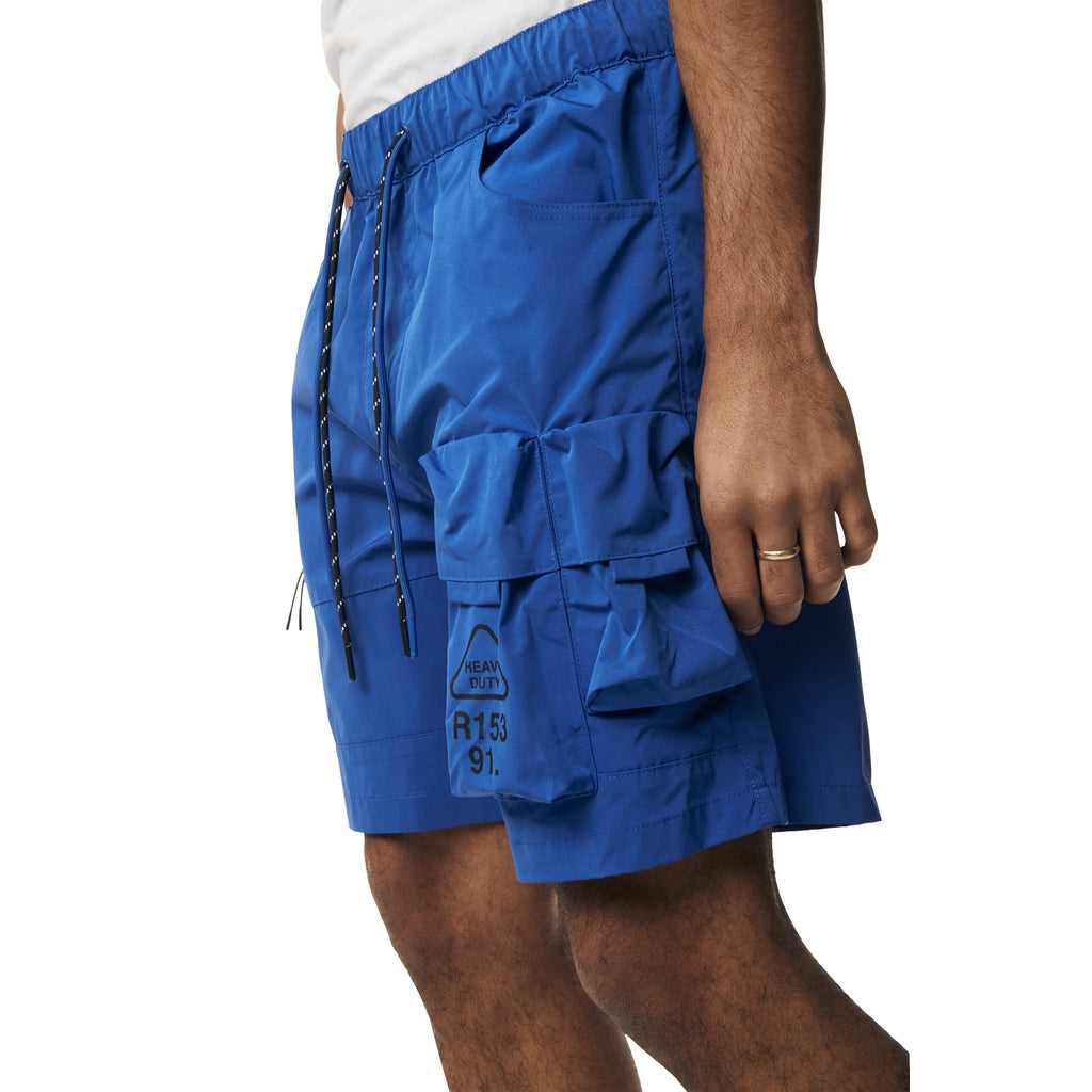 Smoke Rise Utility Windbreaker Cargo Shorts - Royal