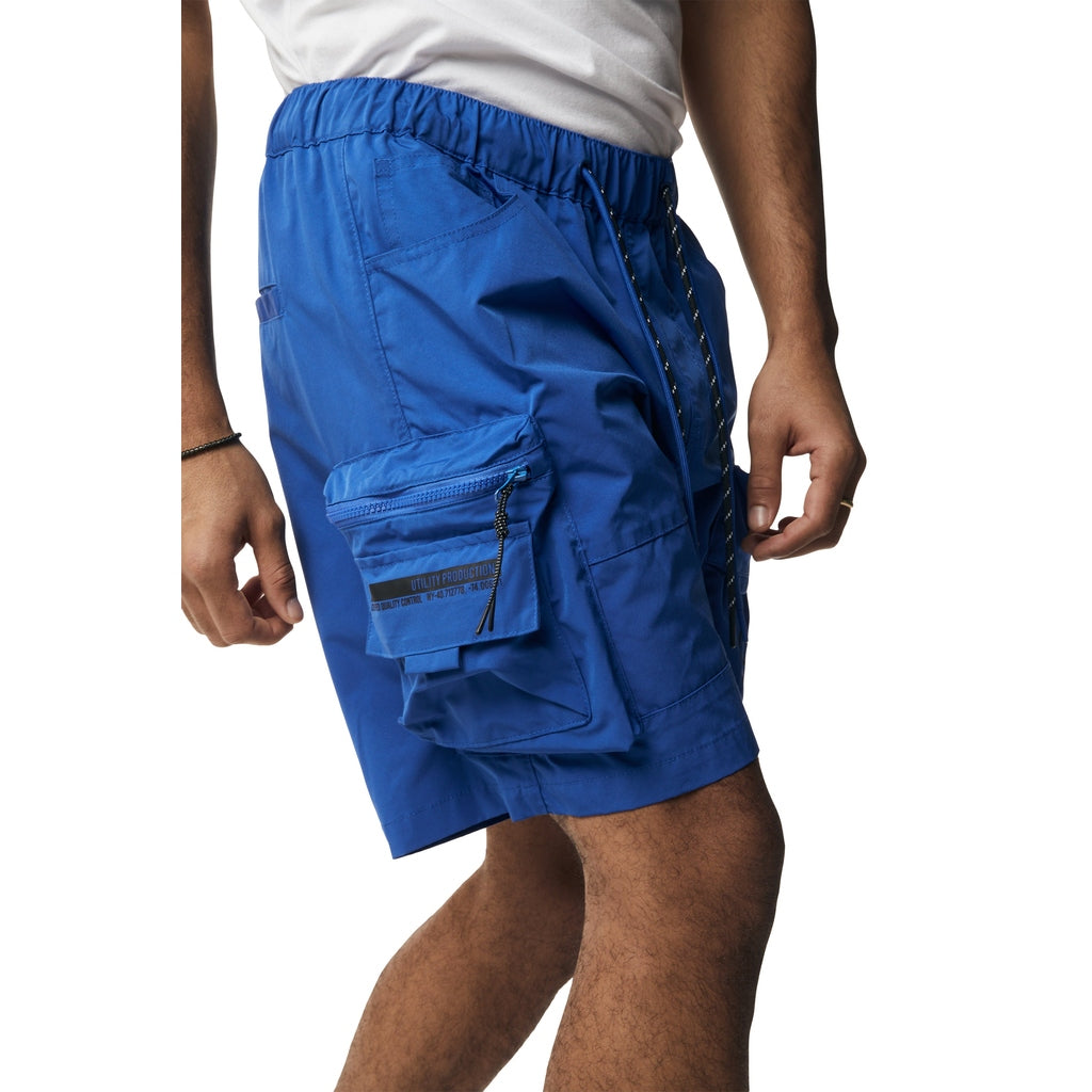 Smoke Rise Utility Windbreaker Cargo Shorts - Royal