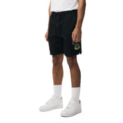 Smoke Rise Graphic Polished Twill Shorts - Black