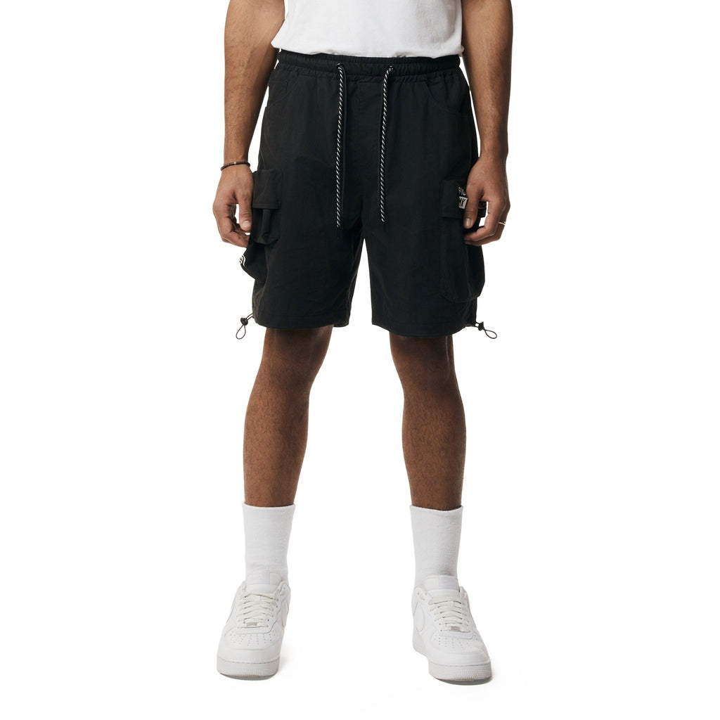 Smoke Rise Brushed Cargo Shorts - Black