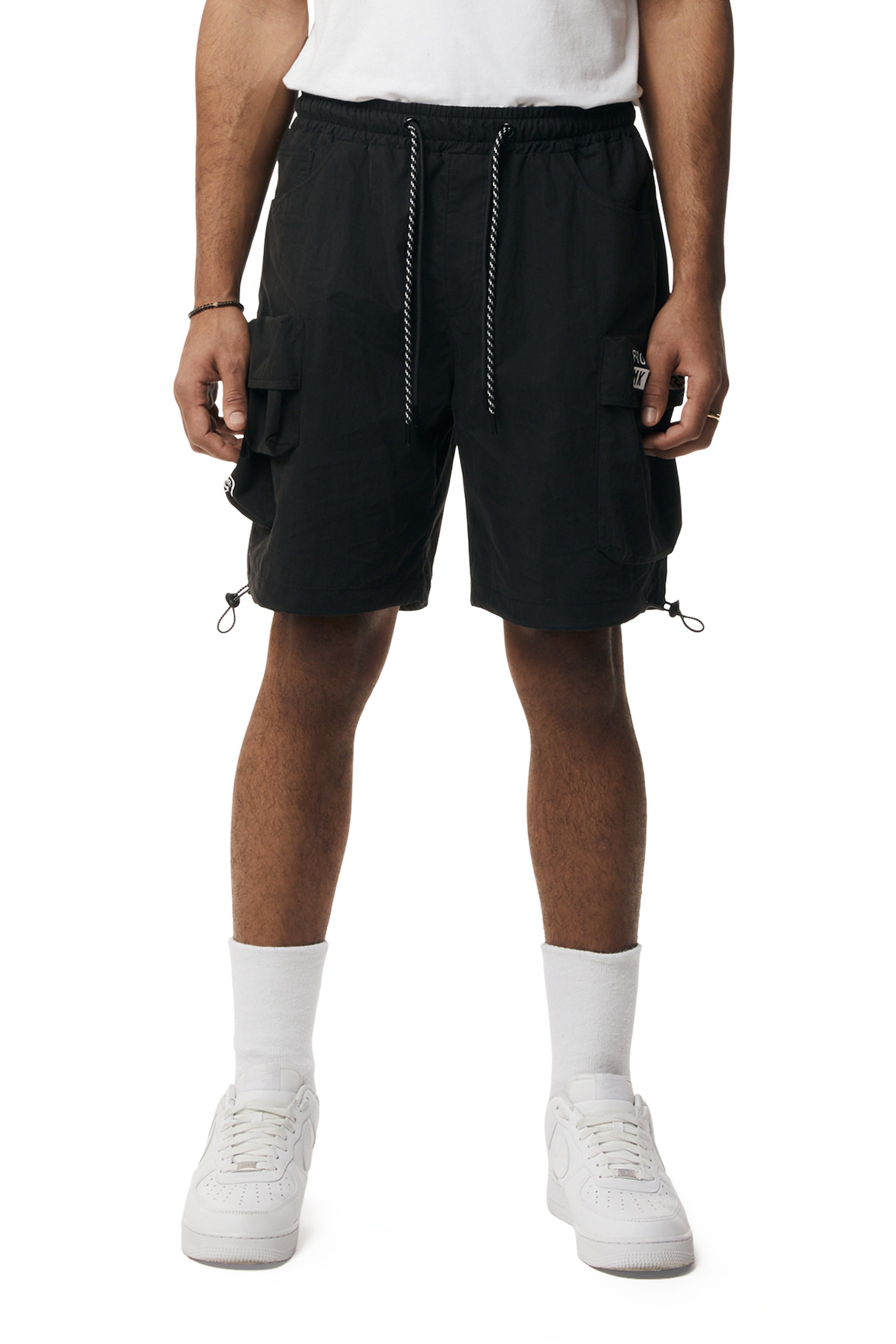 Brushed Cargo Shorts - Black